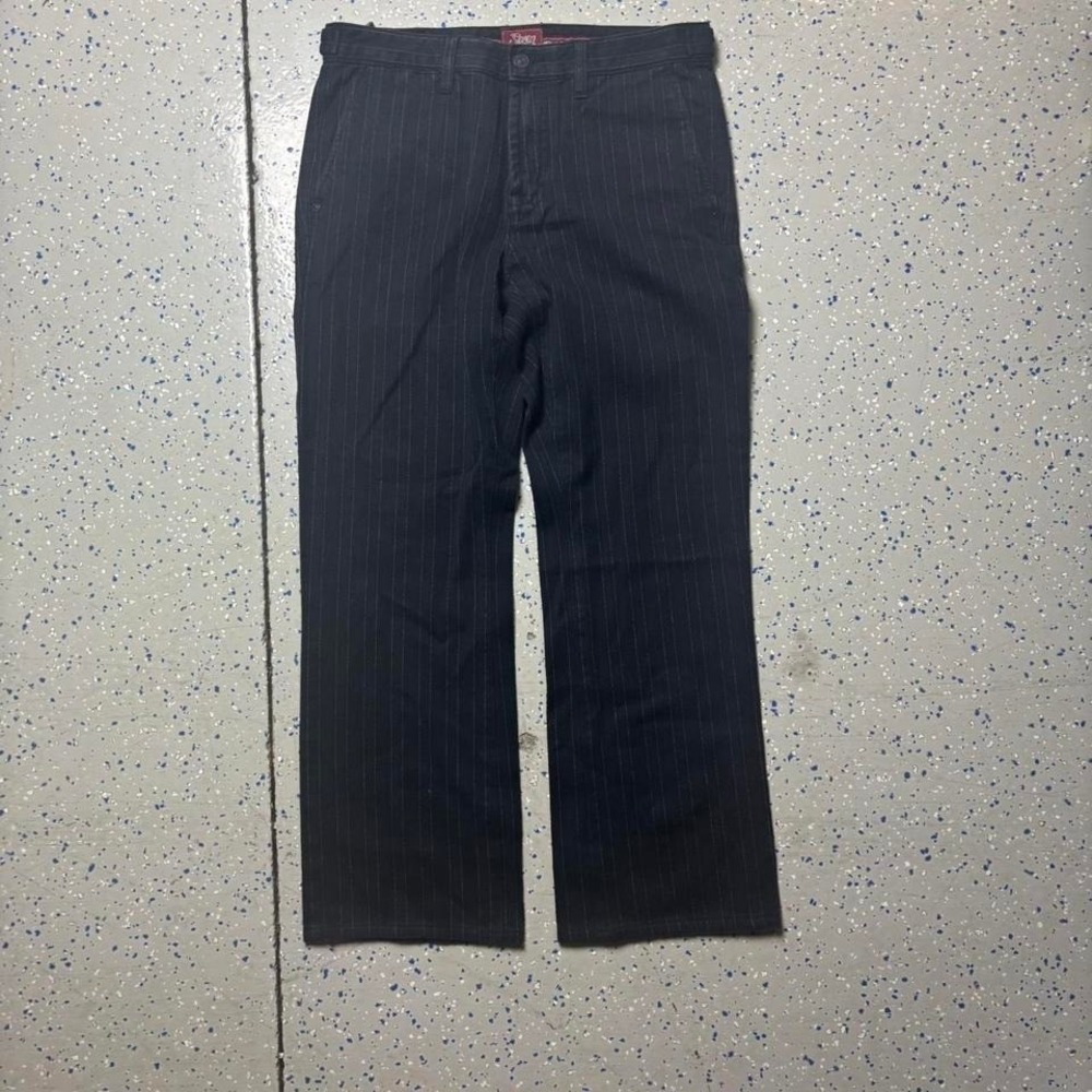 7 For All Mankind Pinstripe Bootcut Black Pants 31x28 Womens Striped Y2K